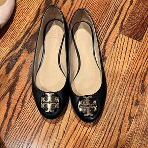 Tory Burch ballet flats black leather size 7.5